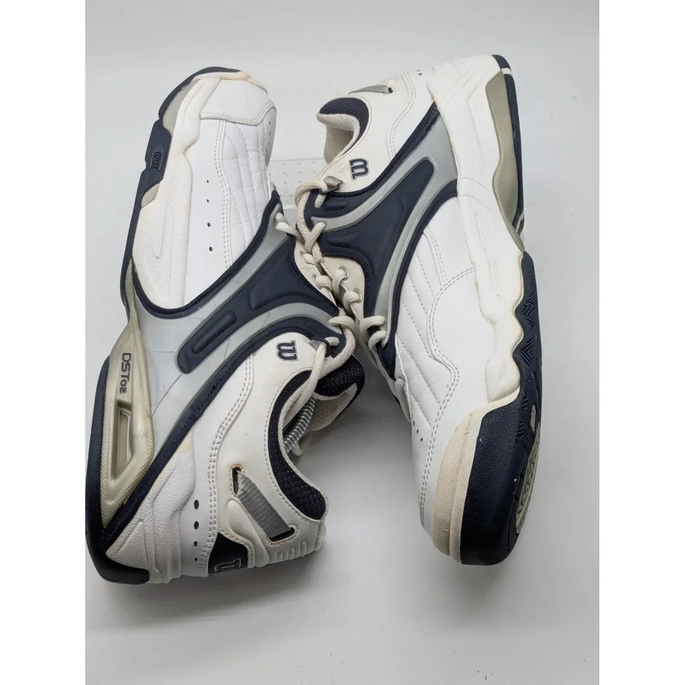 Wilson Pro Staff 1000 Tennis Shoes White Navy Leather Men's Size 14 Athletic